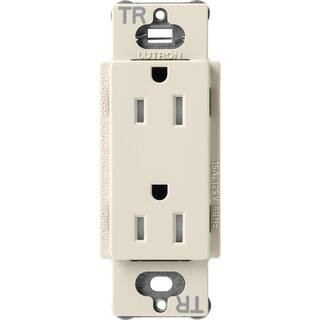 Claro 15-Amp Tamper-Resistant Duplex Receptacle, Pumice (SCRS-15-TR-PM) | The Home Depot
