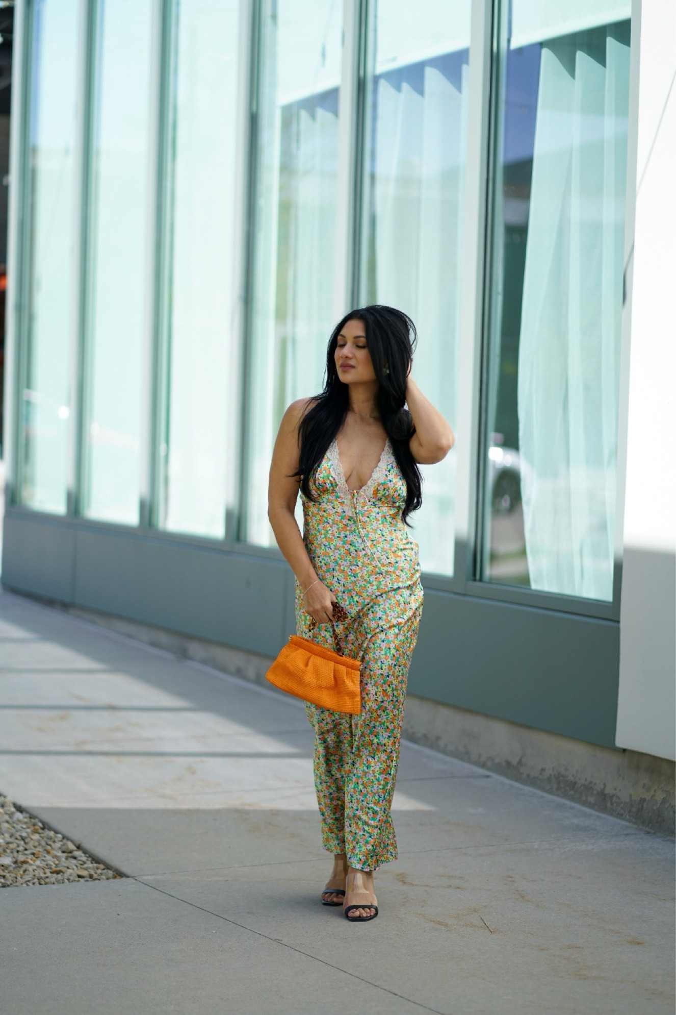 Satin midi dress for the win  