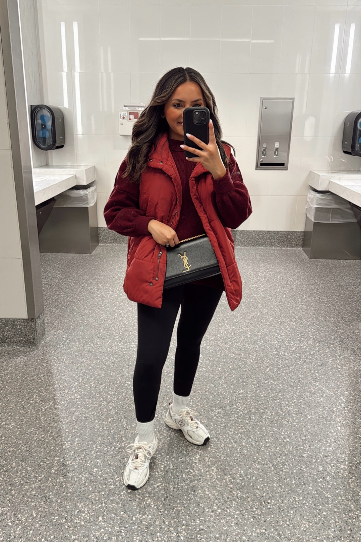 Burgundy sweatshirt size xs TTS
Black leggings size 6, 25” length, I size up 2 size - I don’t like my leggings to fit tight in the waist  TTS
Ivory and burgundy m sneakers size 6.5 TTS 
Burgundy vest size small TTS


Travel outfit
Airport outfit
Winter style
Puffer vest
Amazon athletic
Amazon Athleisure 


Comment SHOP below to receive a DM with the link to shop this post on my LTK ⬇ https://liketk.it/4Y3DE #ltkfindsunder50 #ltkstyletip #ltkholiday

#LTKTravel #LTKStyleTip #LTKFindsUnder50