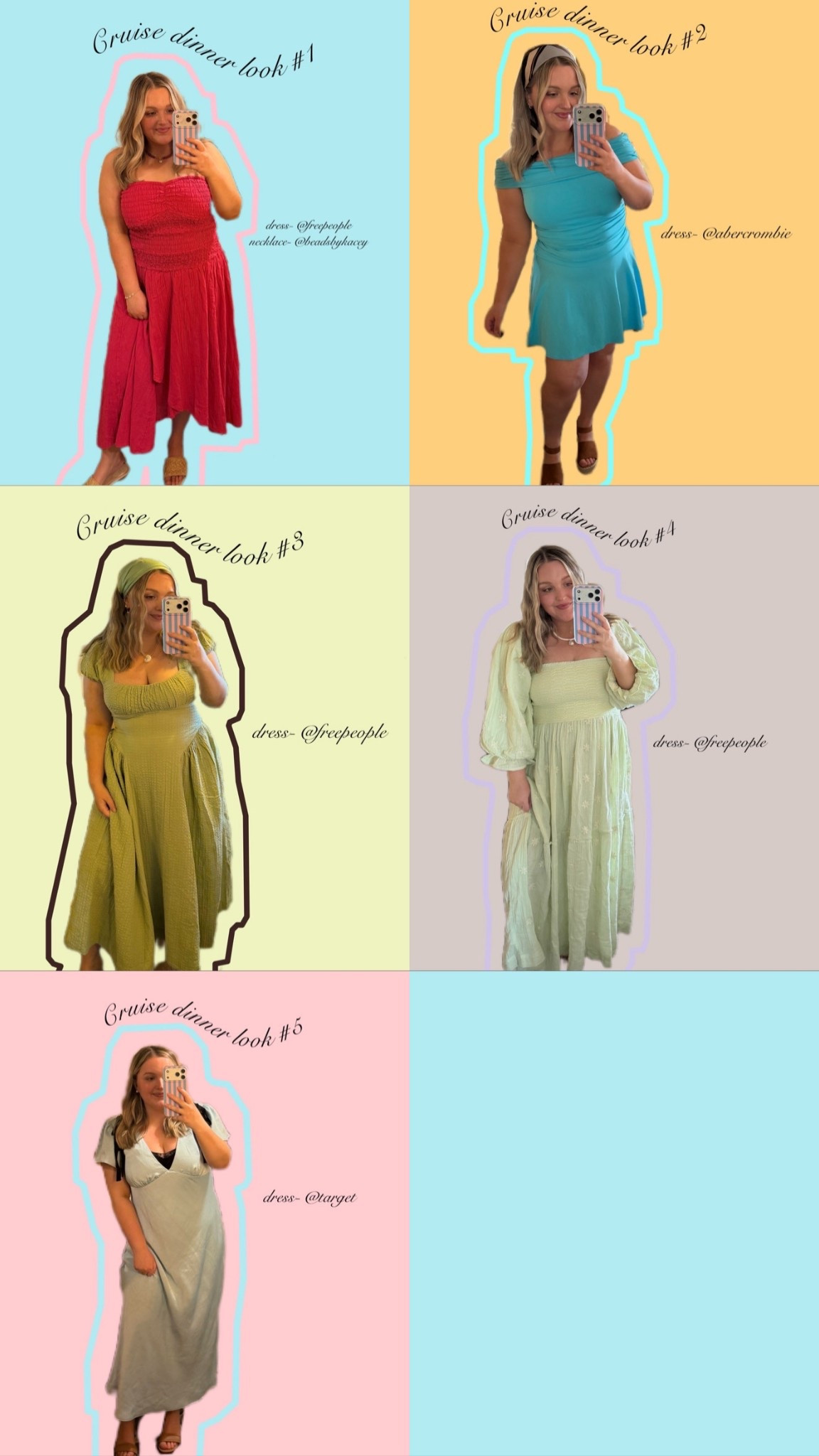Linking what I can from my cruise dinner looks! Found some of the free people dresses on major sale, but they are gently used. I wore a medium in the free people dresses. 

#LTKootd #LTKgrwm #LTKOver40