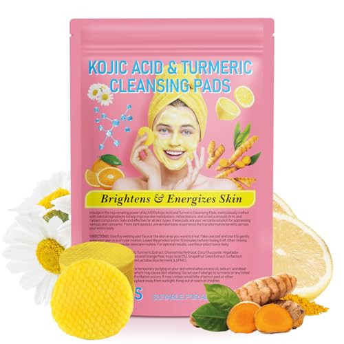 40pcs Turmeric Cleansing Pads - Face Pads for Dark Spots - Turmeric Pad Infused Foaming Exfoliating Pad - Remove Excess Keratin - Gentle & Non-Irritating for Face Body | Amazon (US)