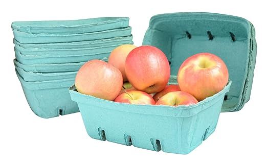 Green Molded Pulp Fiber Berry/Produce 1.5 Quart Basket (Set of 12) | Amazon (US)