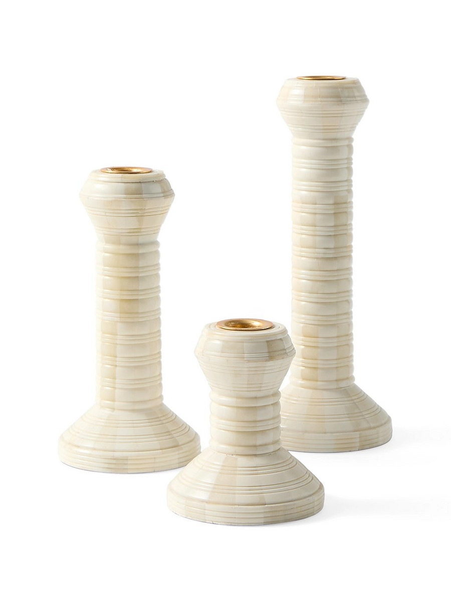 Reed Bone Taper Candle Holder | Serena and Lily