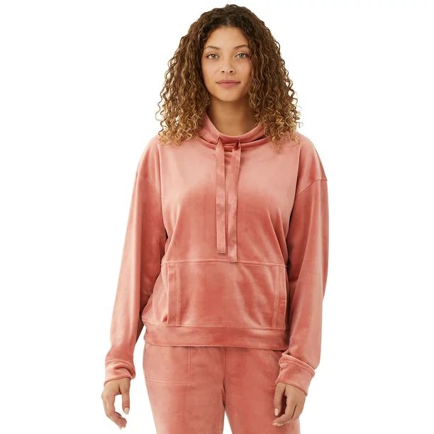 Scoop Women’s Funnel Neck Velour Sweatshirt with Pockets | Walmart (US)