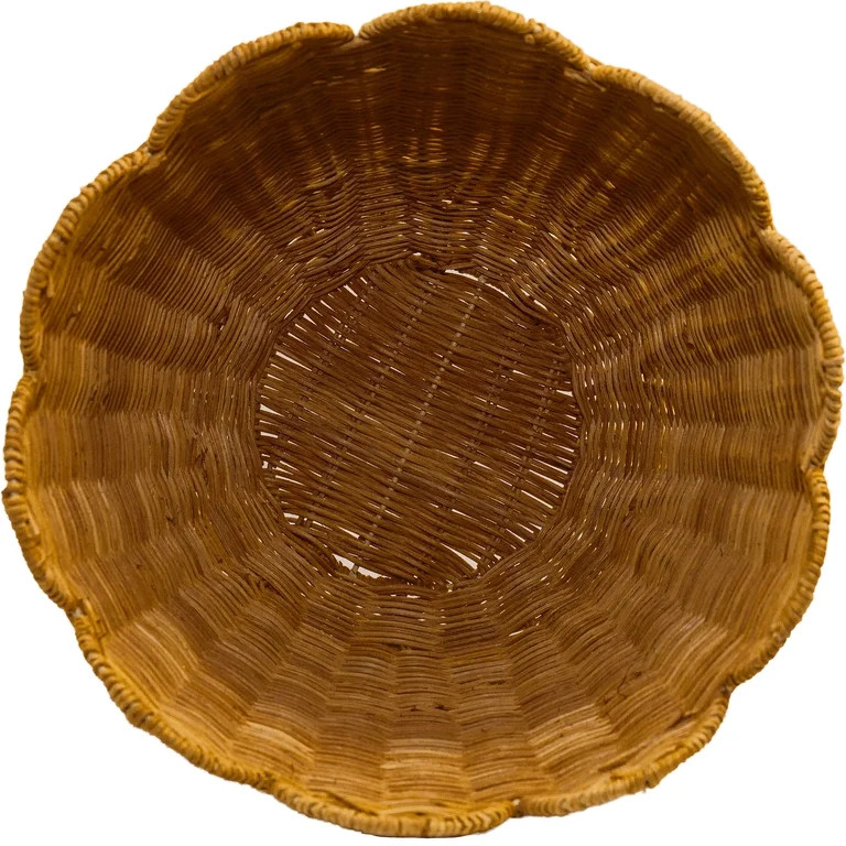 Scalloped Decorative Basket, Tan, 12" x 10", by My Texas House | Walmart (US)