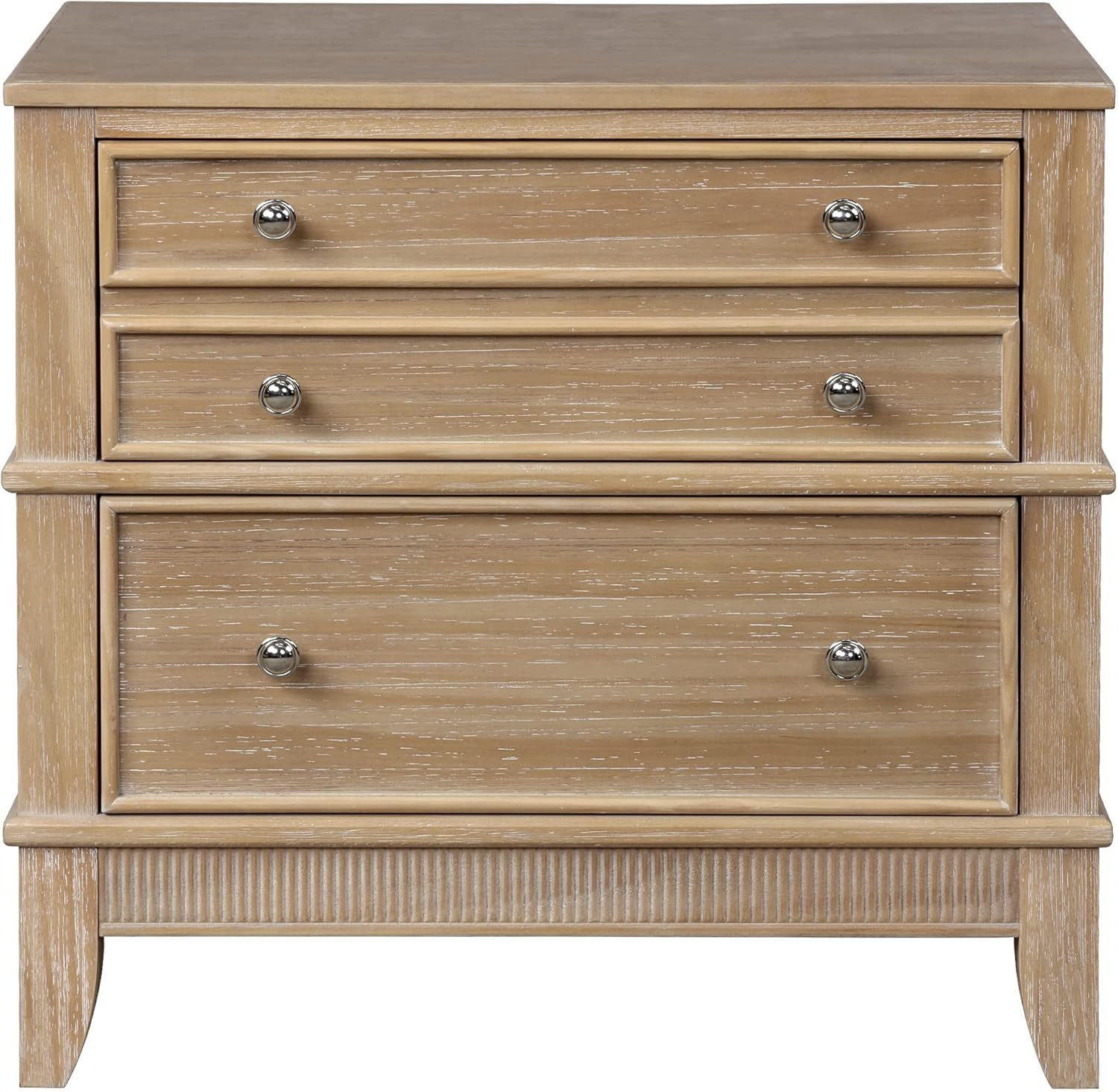 Modern Home Collection Raina Hazel 3-Drawer Greek Key Nightstand, Solid Wood Sofa Side End Table ... | Amazon (US)