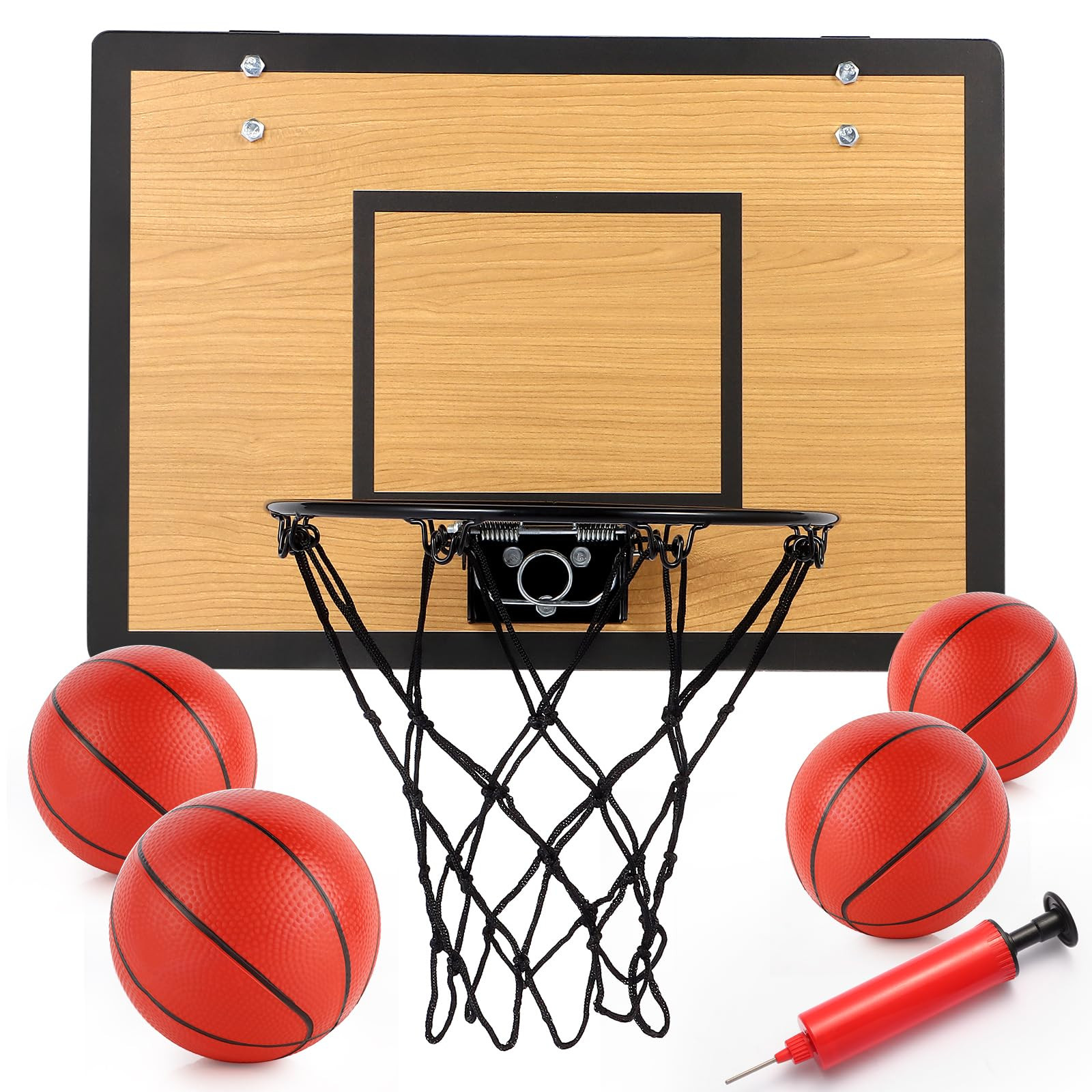 Mini Basketball Hoop for Kids,Durable Wooden Over The Door Basketball Hoop Indoor,Mini Hoops with... | Amazon (US)