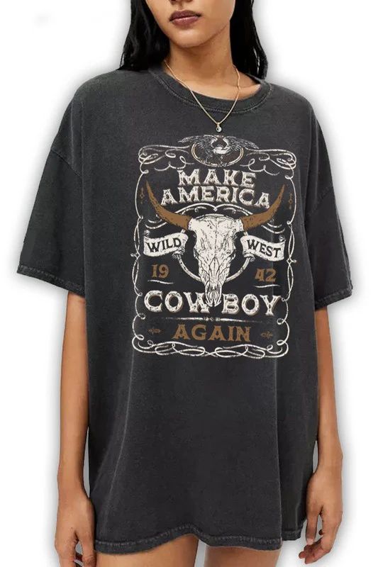 NEW!! Make America Cowboy Again Graphic Tee | Glitzy Bella