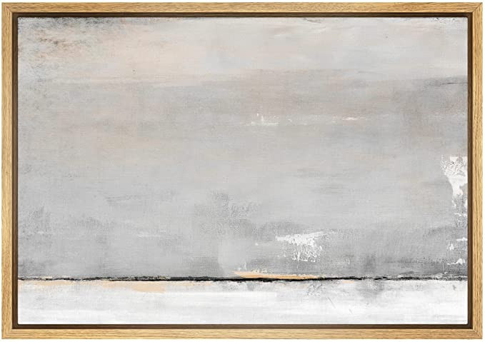 SIGNWIN Framed Canvas Print Wall Art Pastel Gray Yellow Watercolor Landscape Abstract Shape Illus... | Amazon (US)