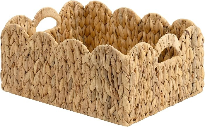 StorageWorks Wicker Baskets, Large Scalloped Baskets, Water Hyacinth | Amazon (US)