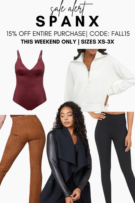 Grab 15% off anything at Spanx this weekend with code FALL15! At any other time use my code ASHLEYDXSPANX
I personally own these items and wear a 2x in them all, except for the jacket I’m a 1x. In the air essentials hoodie I could do a 3x if I wanted more length. If in between sizes in pants and unsure I recommend sizing up! 

#LTKcurves #LTKsalealert #LTKworkwear