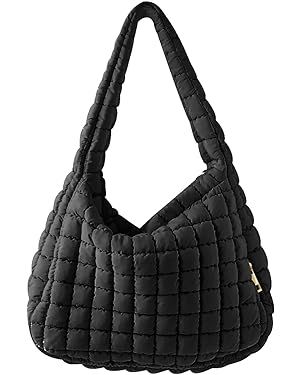 Women's Quilted Bag Large Puffer Tote Bag Padded Large Capacity Hobo Purse Lightweight Nylon Zipp... | Amazon (US)