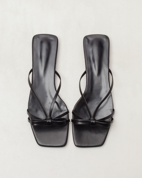 Arte Ribbon Squareto Slippers - Black | Musinsa Global