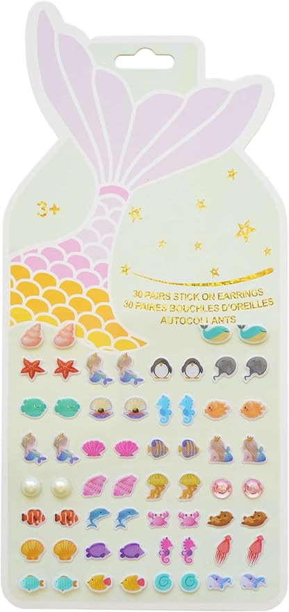 Stick On Earrings - Girls 3D Unicorn Sticker Earrings Self-Adhesive Glitter Craft Gem Stickers (M... | Amazon (US)
