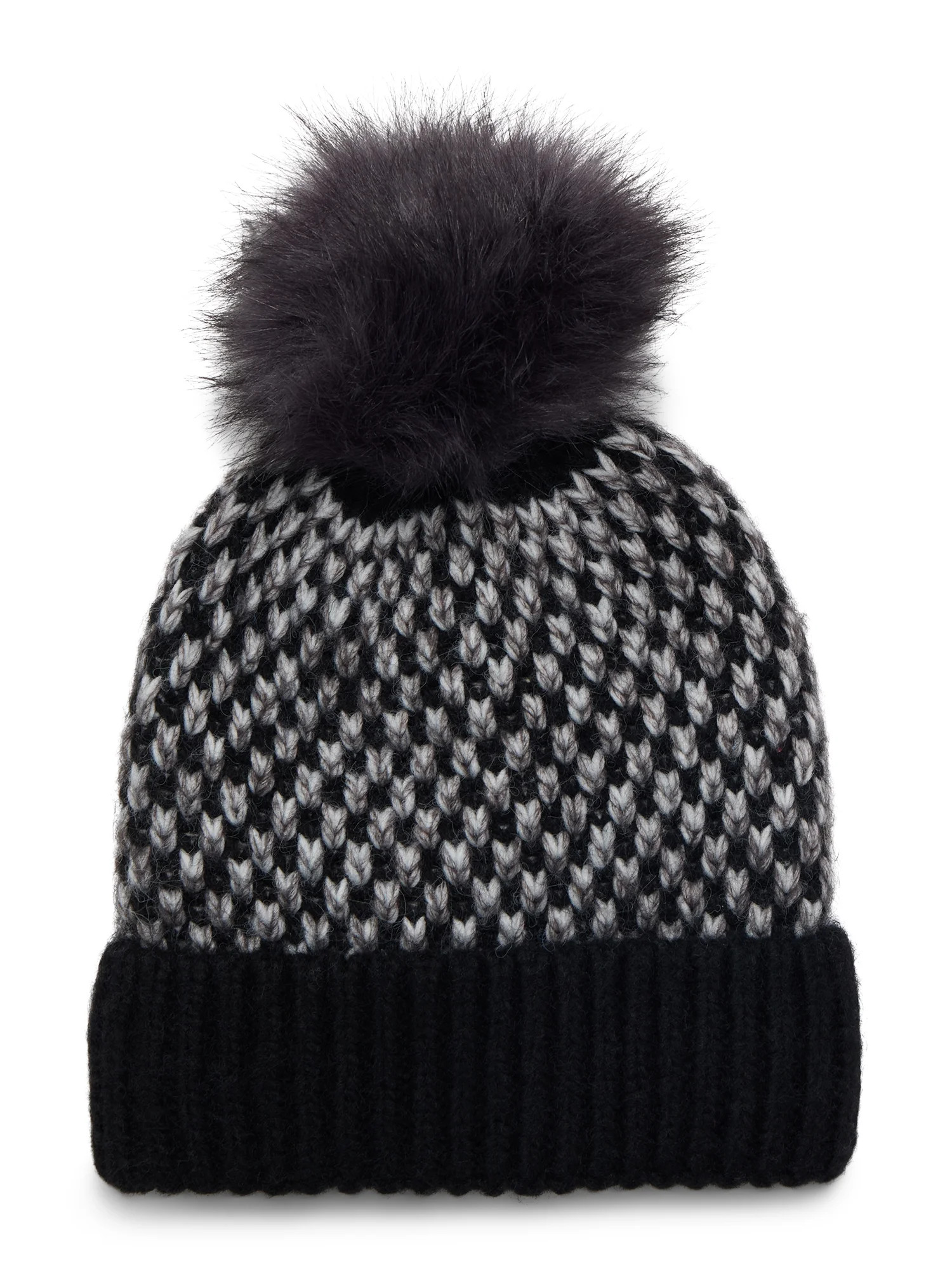 Time and Tru Women's Birdseye Beanie, One Size Fits Most, Black Combo | Walmart (US)