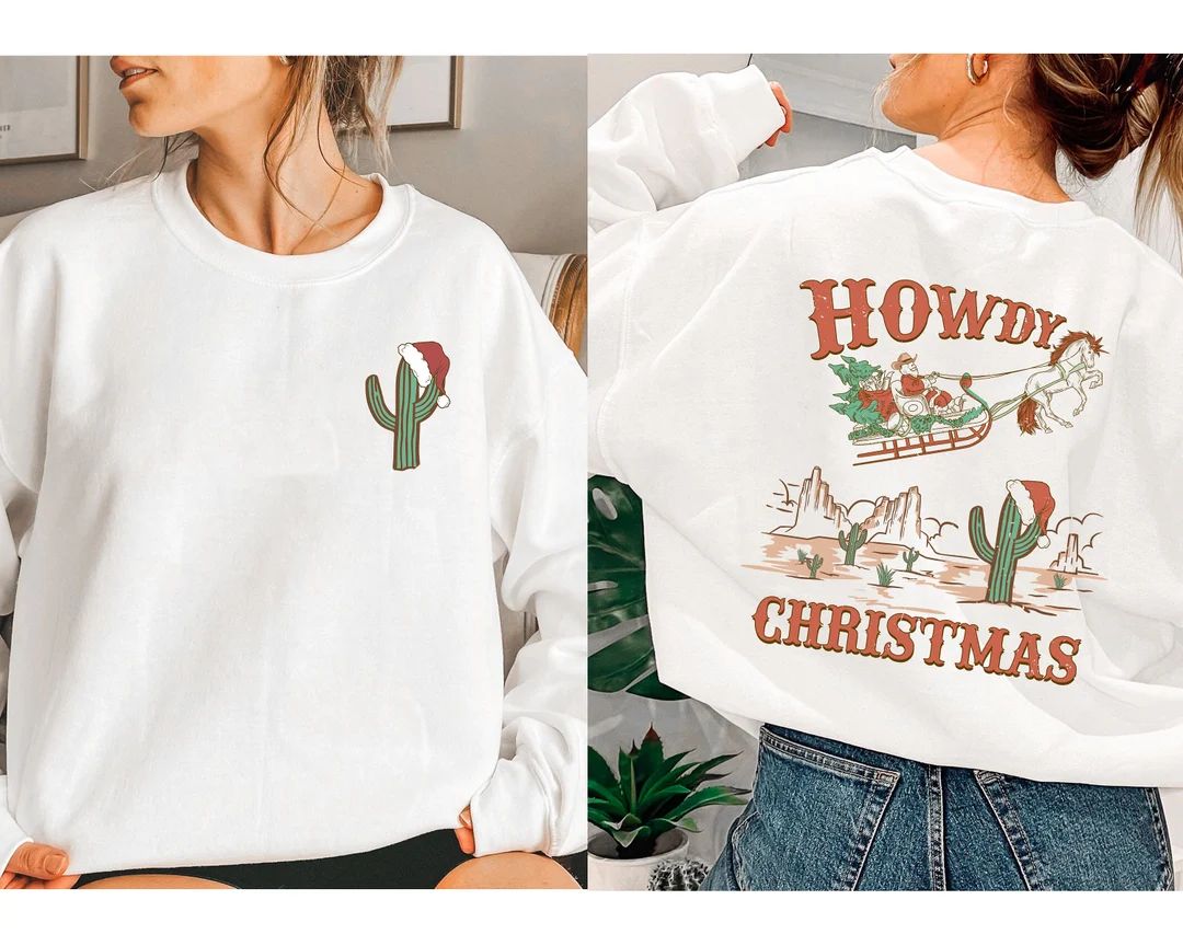 Howdy Christmas Sweatshirt for Women Western Christmas Shirt - Etsy | Etsy (US)