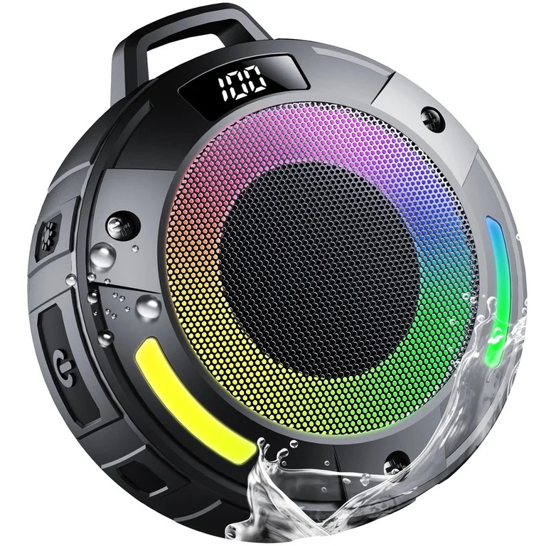 Waterproof Bluetooth Shower Speaker, Small Portable Wireless Speaker with Crystal Sound, LED Disp... | Walmart (US)