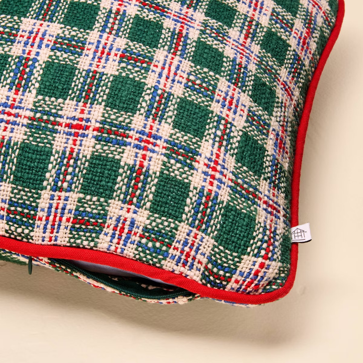 18"x18" Plaid Square Toss Pillow Vintage Green - Hearth & Hand™ with Magnolia | Target