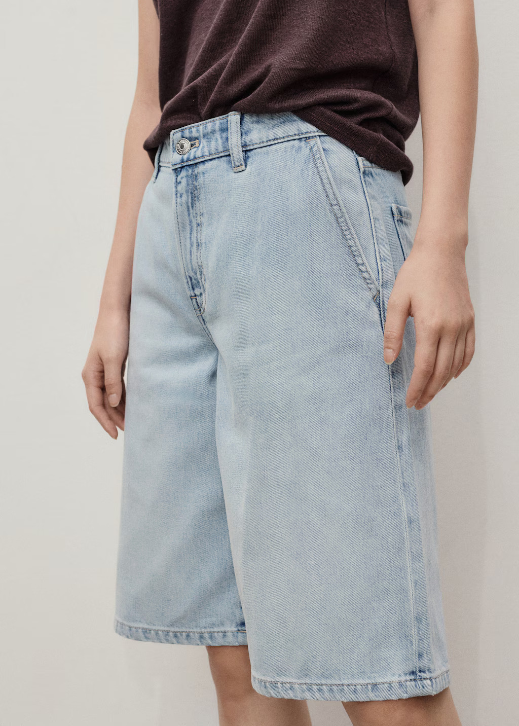 Jort en jean droit taille normale | Mango EU