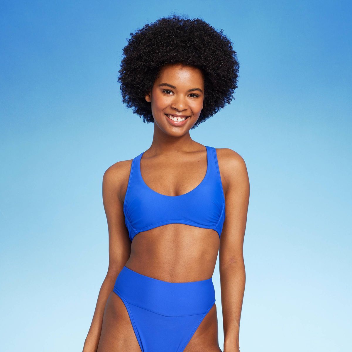 Women's Racer Back Bralette Bikini Top - Wild Fable™ Blue | Target
