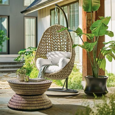 Mason Hanging Egg Chair with Stand | Grandin Road