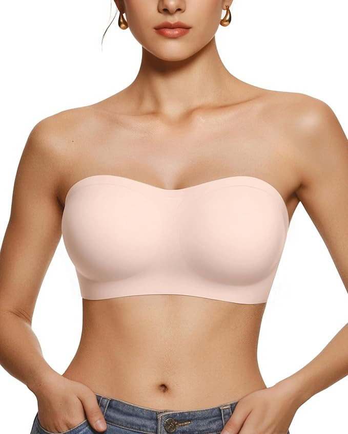 Vertvie Women's Wireless Strapless Bra Seamless Padded Bandeau Bra Non-Slip Silicone Tube Top Pus... | Amazon (US)