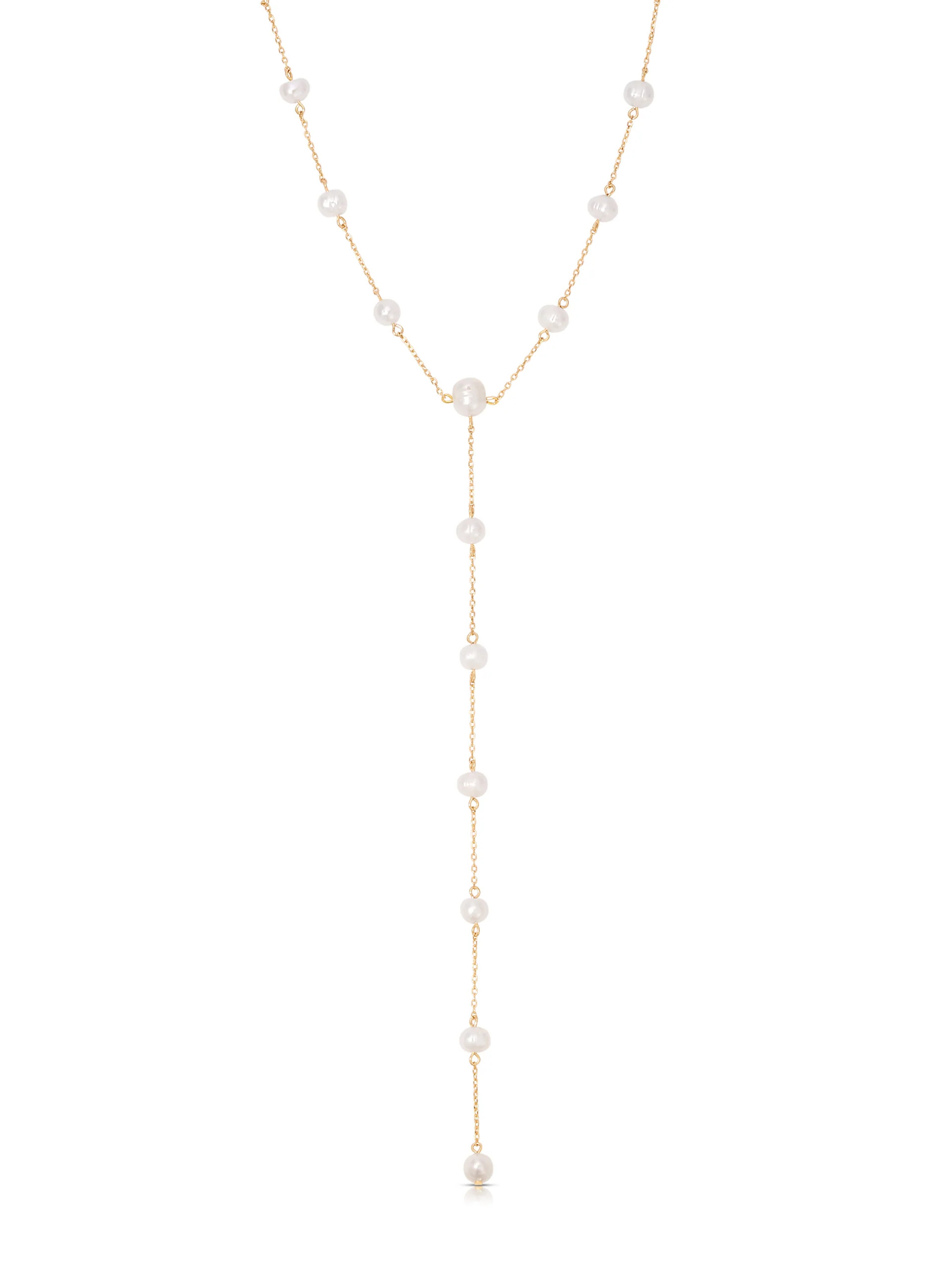 Dripping Pearl Lariat Necklace | Ettika