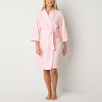 Liz Claiborne Womens Waffle 3/4 Sleeve Knee Length Robe | JCPenney