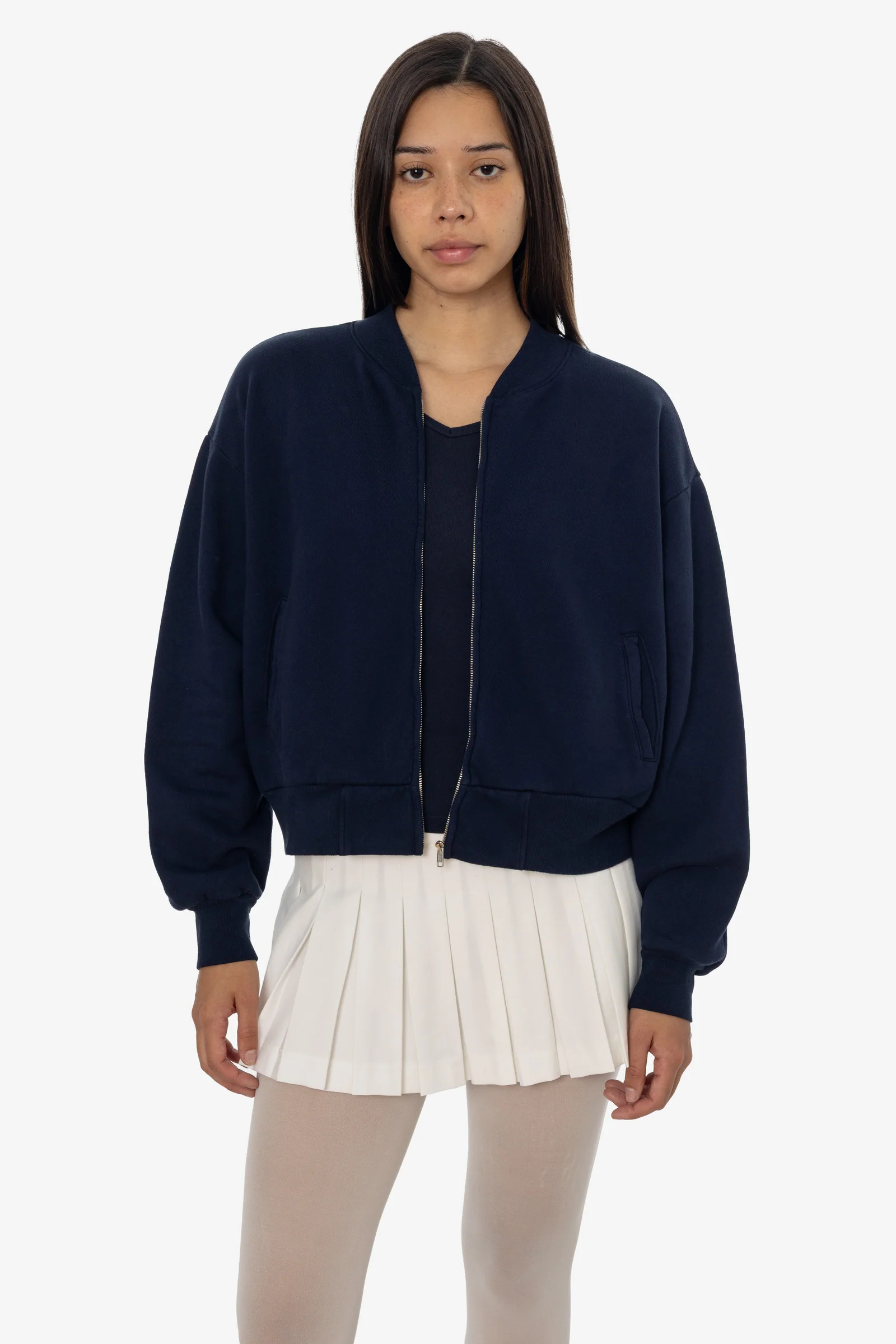 ALP375GD - Alpine Fleece Zip Up Cropped Bomber | Los Angeles Apparel