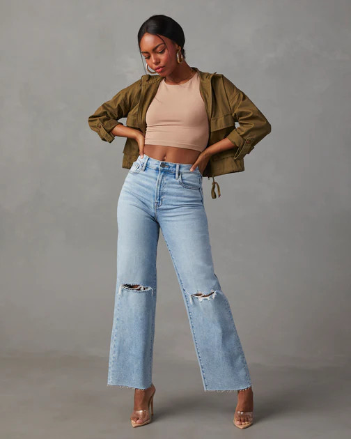 Alec High Rise Distressed Dad Jeans | VICI