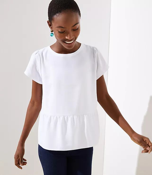 Cutout Back Peplum Top | LOFT