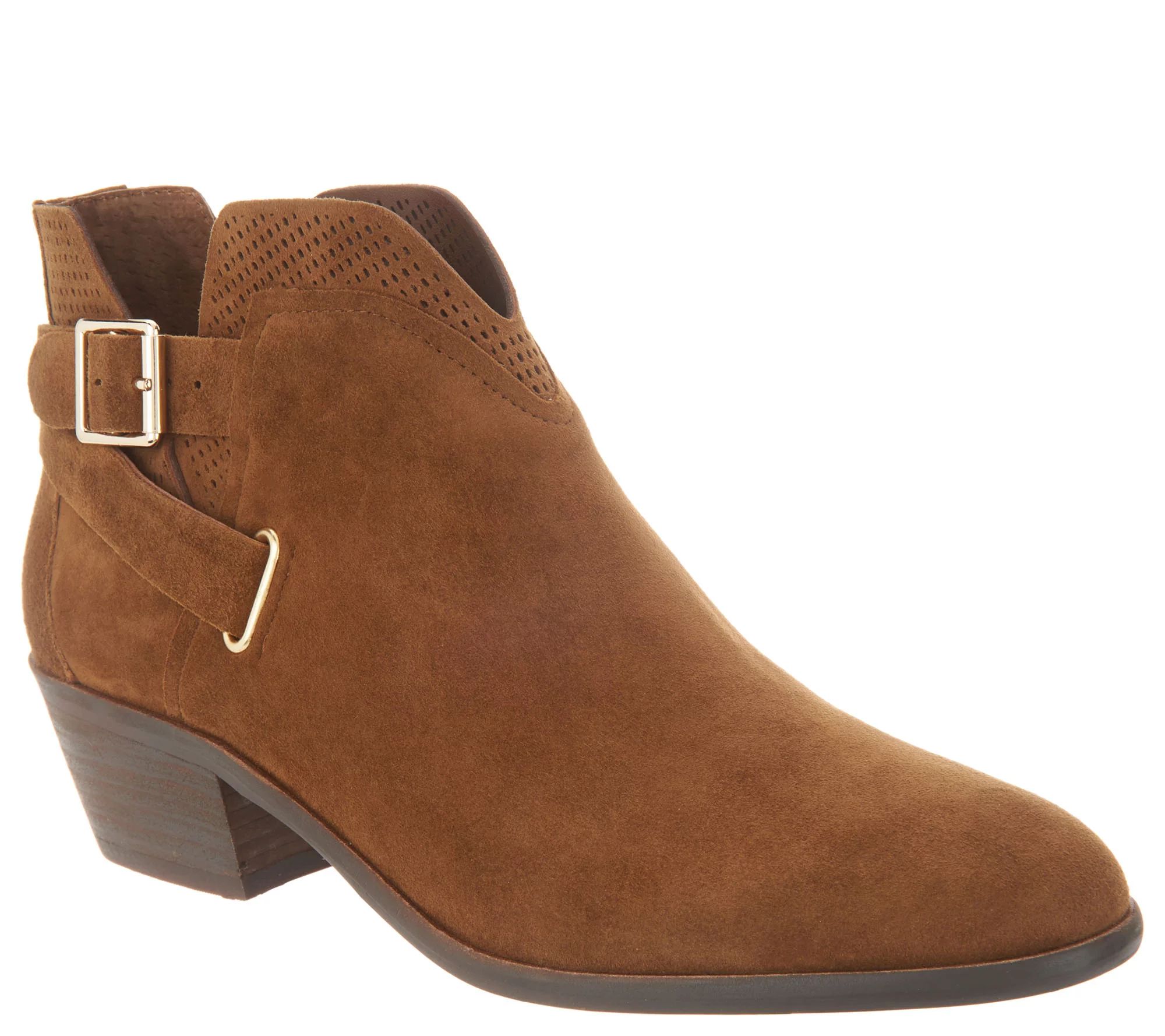 Vince Camuto Suede Exposed Ankle Booties - Panthea — QVC.com | QVC