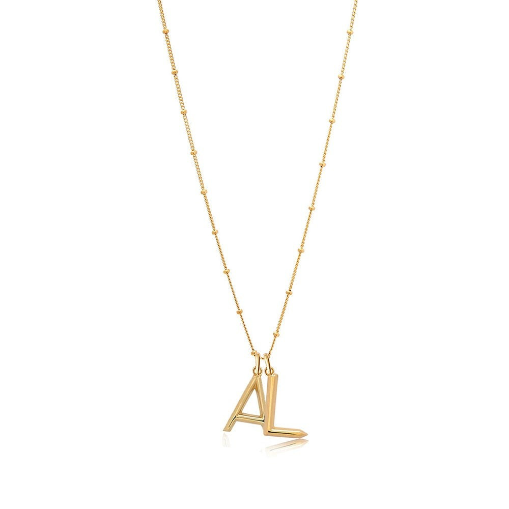Double Initial Necklace - Gold | Edge of Ember Ltd