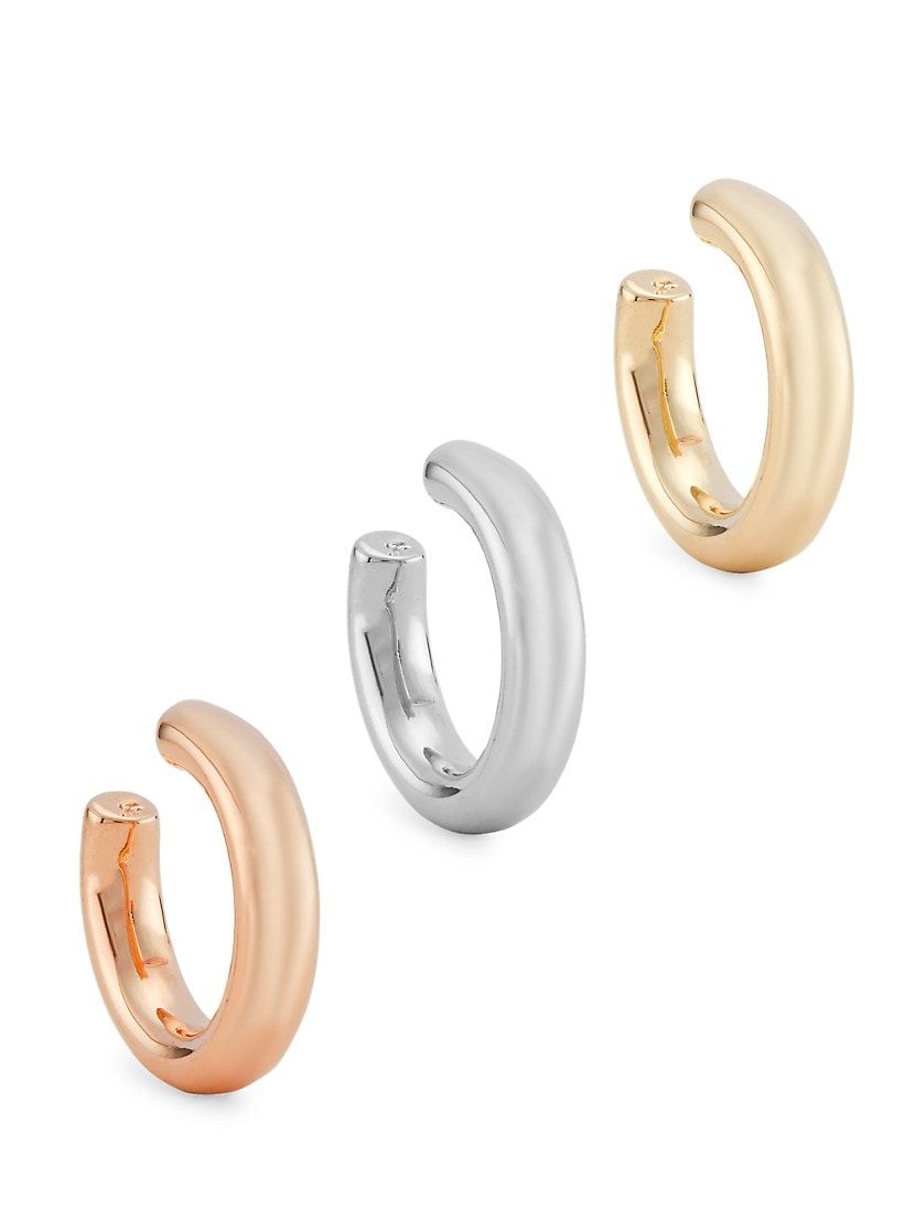 Tri-Color Gold-Plated Thread Ear Cuff Set | Saks Fifth Avenue