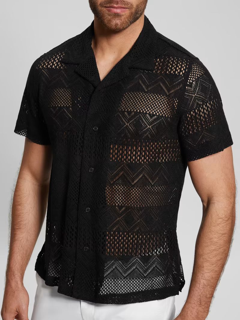 Geometric Knit Crochet Shirt | Guess (US)