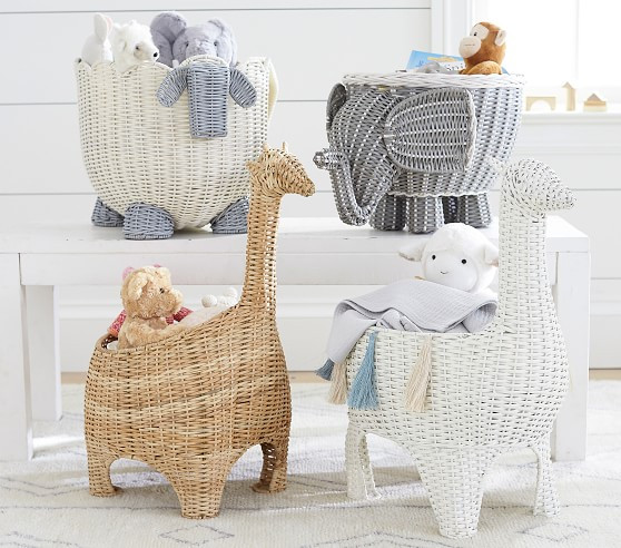 Giraffe Shaped Wicker Basket | Pottery Barn Kids
