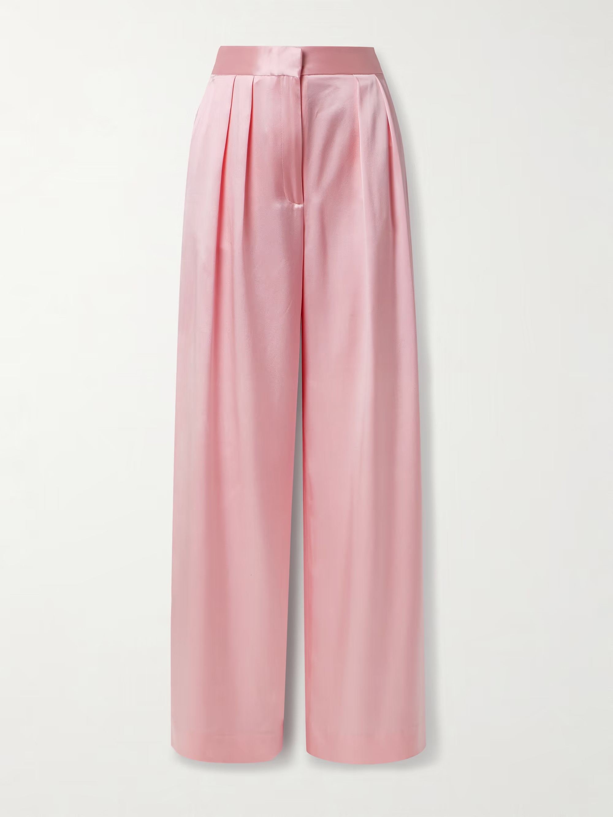 Pleated silk-charmeuse wide-leg pants | NET-A-PORTER (US)