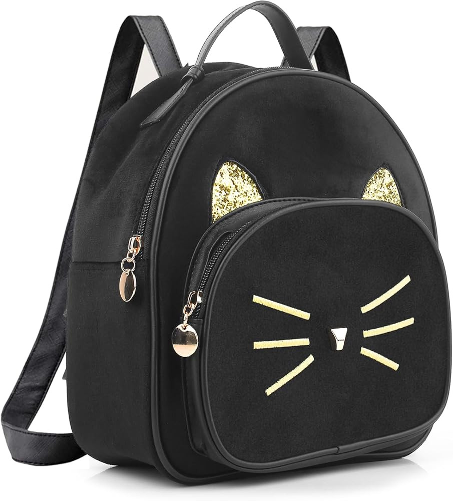 Cute Black Cat Mini Backpack for Girls,Adorable Cat Purse for Teens Women | Amazon (US)