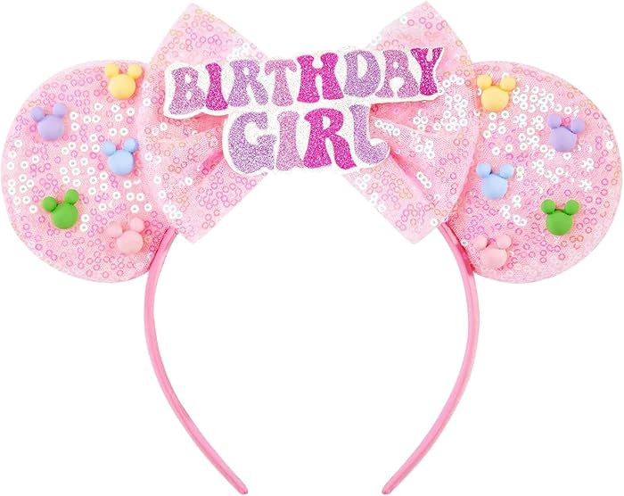 Birthday Girl Headband, Mouse Ears Headband for Women Girls Adult,Birthday Ears Hairs Accessories... | Amazon (US)
