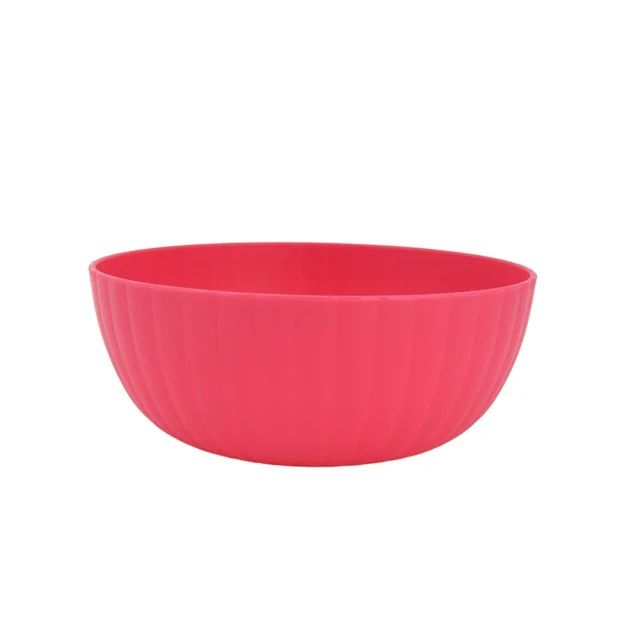 Mainstays - Fuchsia Pink Round Plastic Bowl, Ribbed, 38-Ounce | Walmart (US)