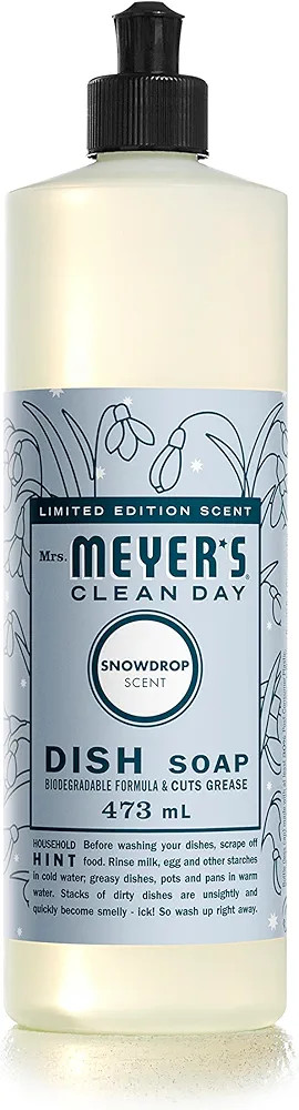 MRS. MEYER'S Clean Day Dish Soap, Cruelty Free and Biodegradable Dishwashing Liquid, Snow drop Sc... | Amazon (CA)