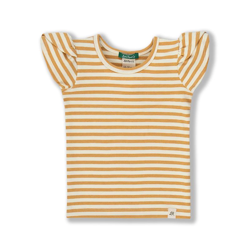 Marigold Classic Stripe Petal Sleeve Top | Little Road Co.