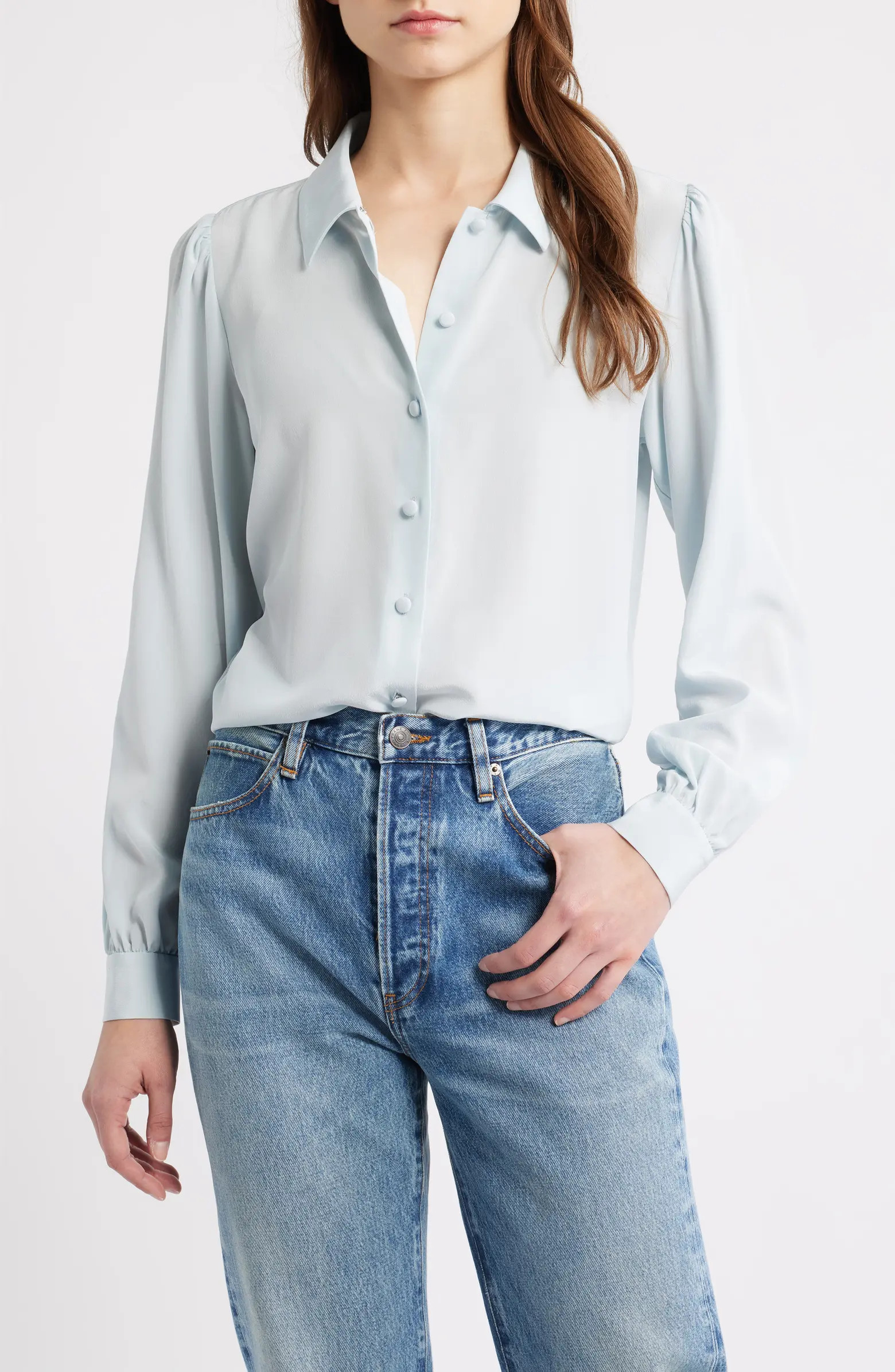 FRAME Staple Silk Button-Up Shirt | Nordstrom | Nordstrom