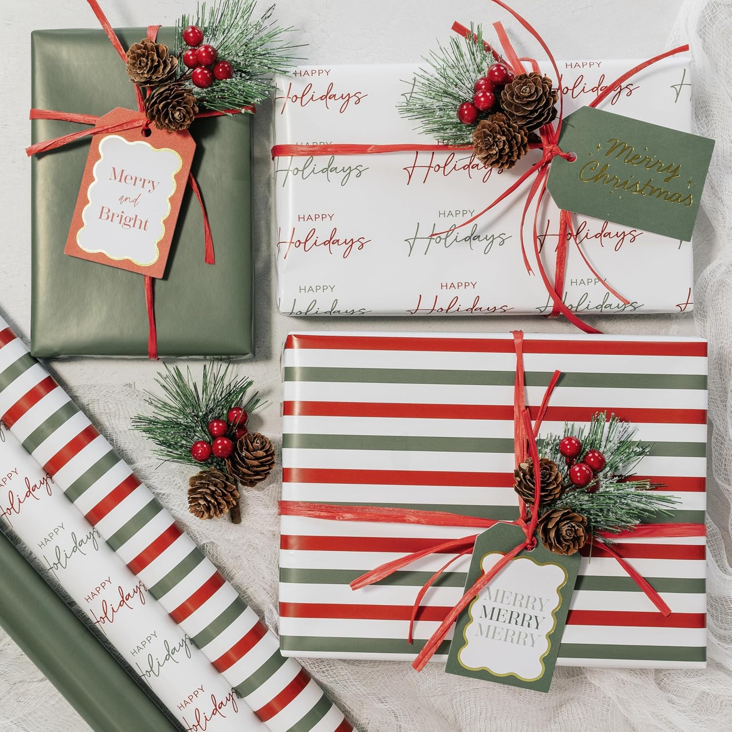 Beautiful Christmas Gift Wrapping Paper Rolls For Small & Medium Size Gifts | Amazon (US)