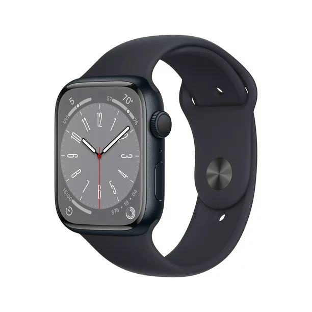 Apple Watch Series 8 GPS 45mm Midnight Aluminum Case with Midnight Sport Band - M/L | Walmart (US)