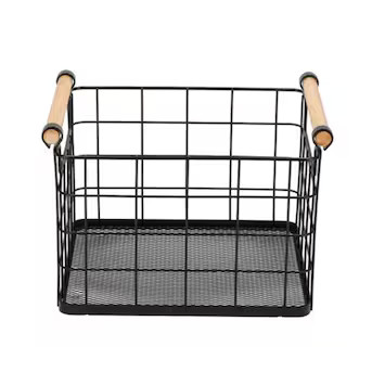 Origin 21 Wire Baskets (10-in W x 8-in H x 11-in D) Black Iron Basket | Lowe's
