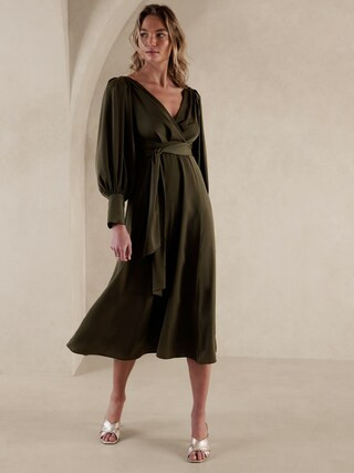 Celestial Blouson-Sleeve Maxi Dress | Banana Republic Factory