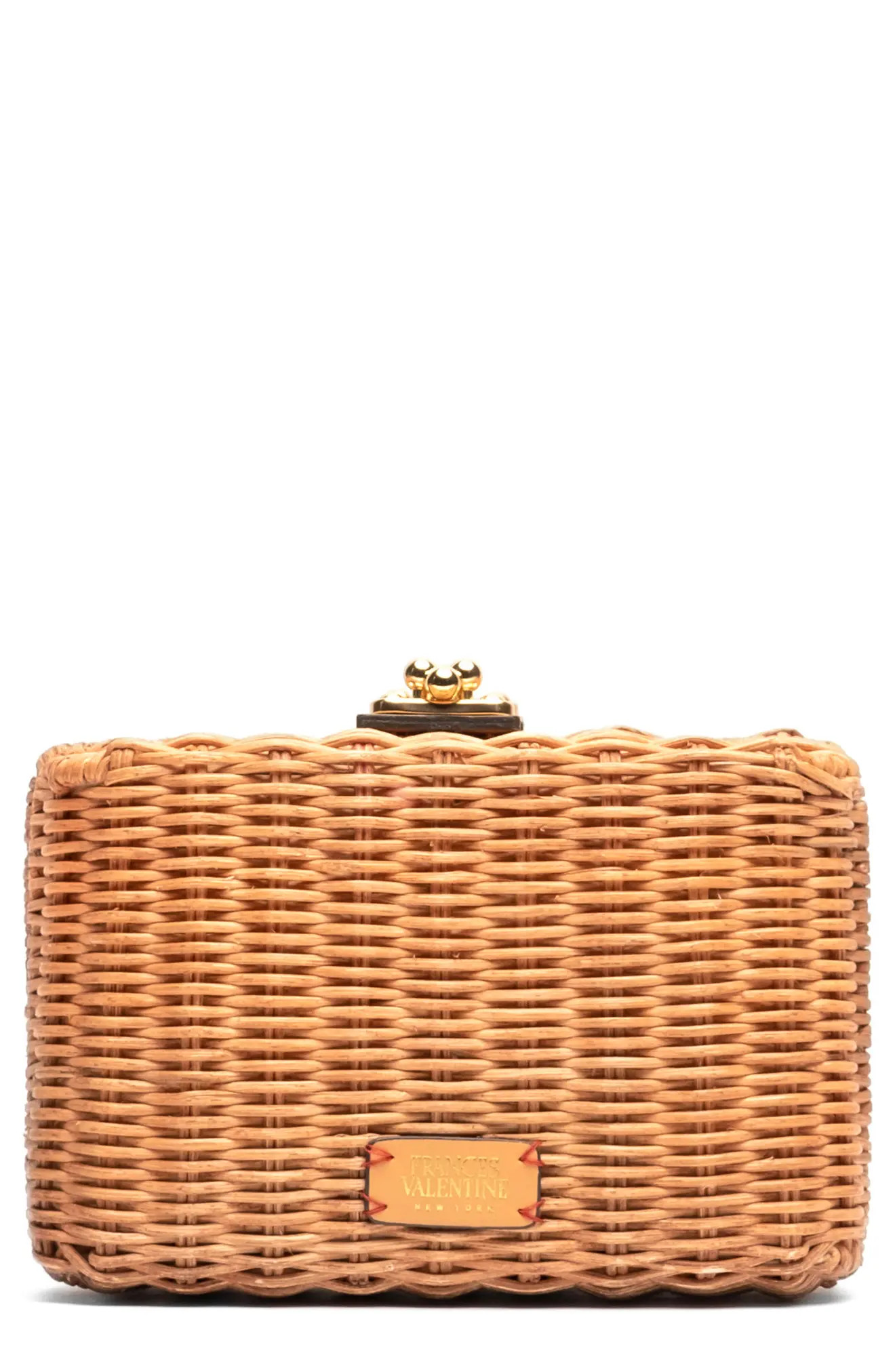Frances Valentine Paige Wicker Clutch in Light Blue at Nordstrom | Nordstrom