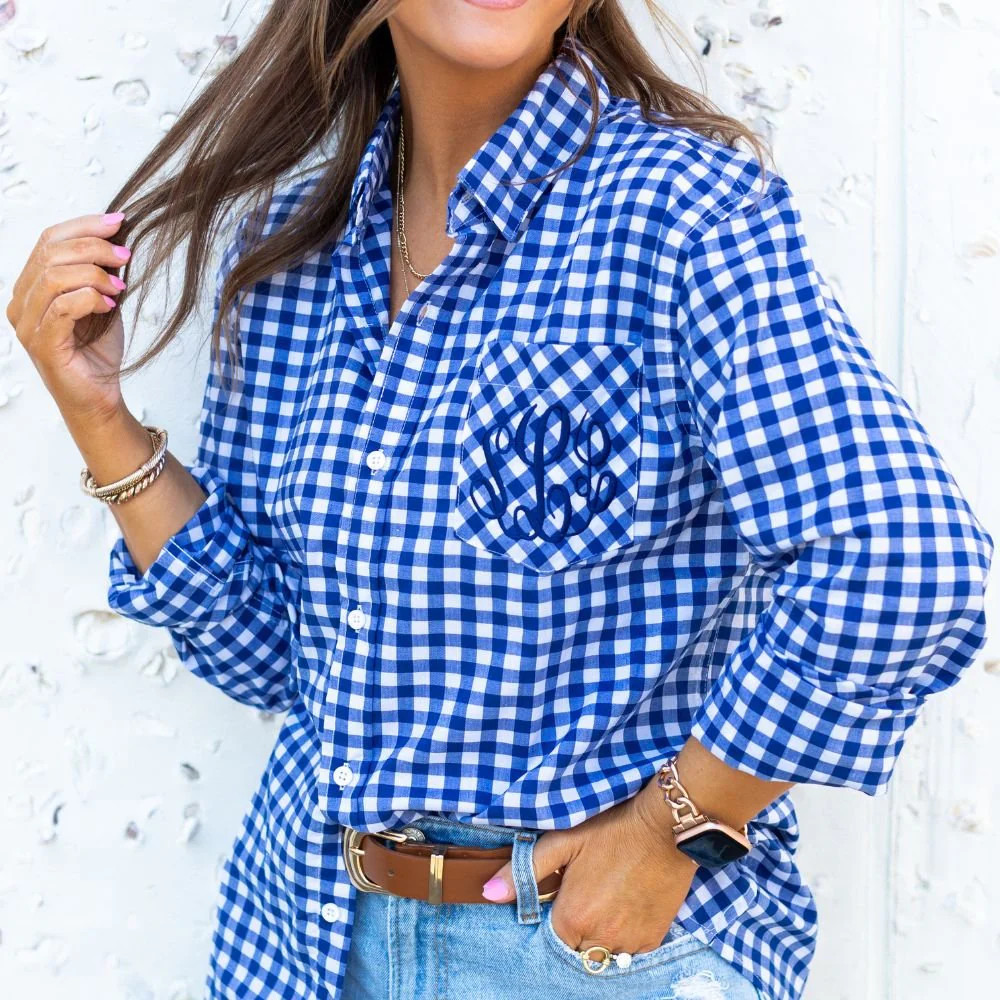 Monogrammed Gingham Button Down | United Monograms