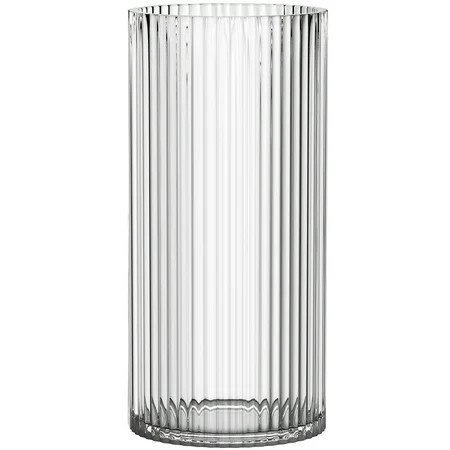 Clear Ribbed Glass Vase - 10 Inch Tall Cylinder Vase for Fresh Flowers, Home Centerpieces, Wedding & Office Decor | Walmart (US)